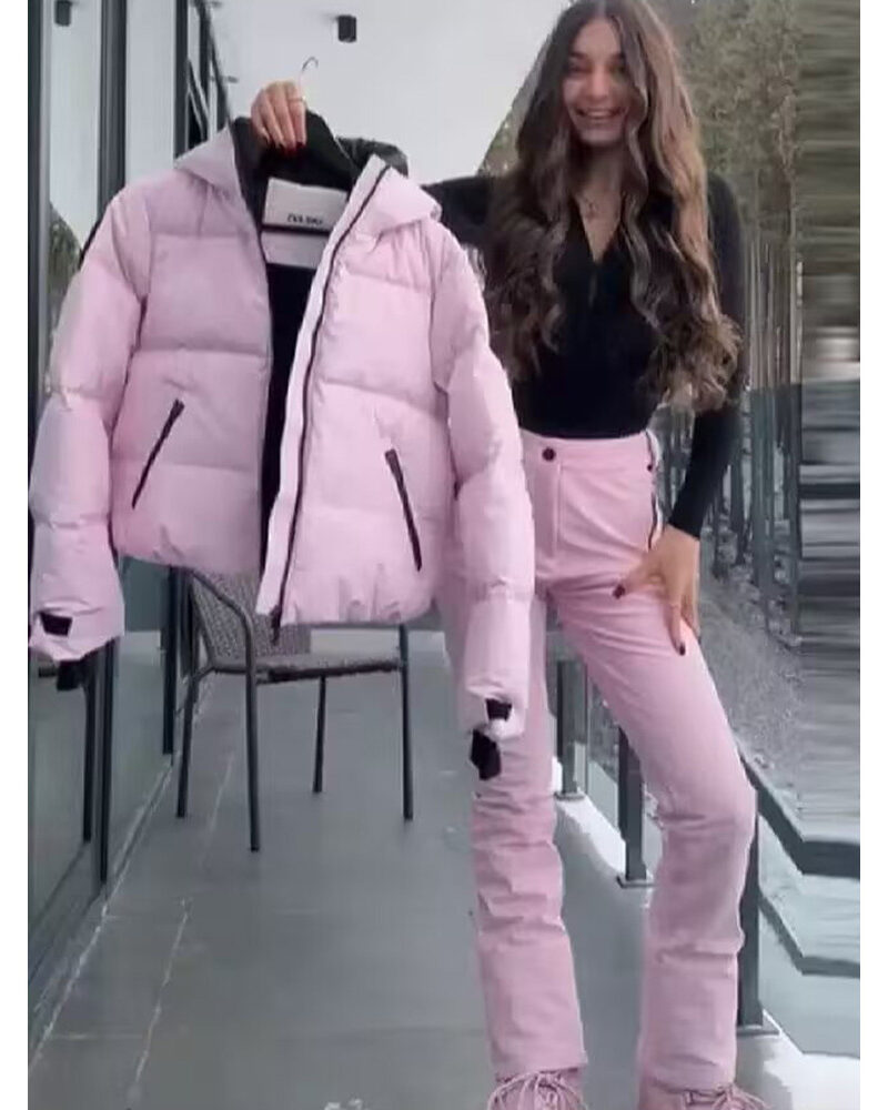 Schneeanzug Damen Rosa, Daunenjacke und Skihose einzeln oder als Set