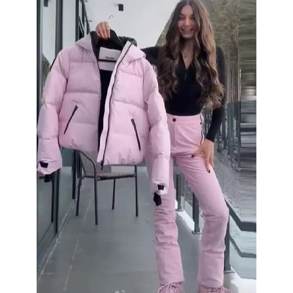 Schneeanzug Damen Rosa, Daunenjacke und Skihose einzeln oder als Set