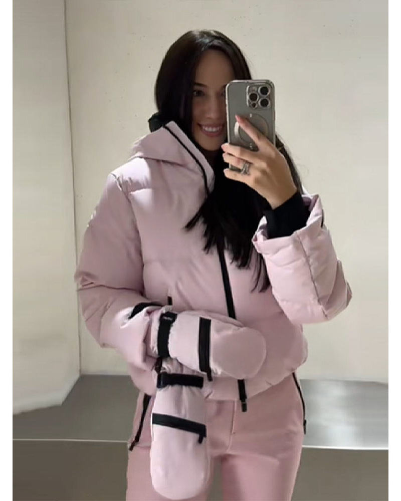 Skianzug Damen Rosa, Daunenjacke und Skihose einzeln oder als Set