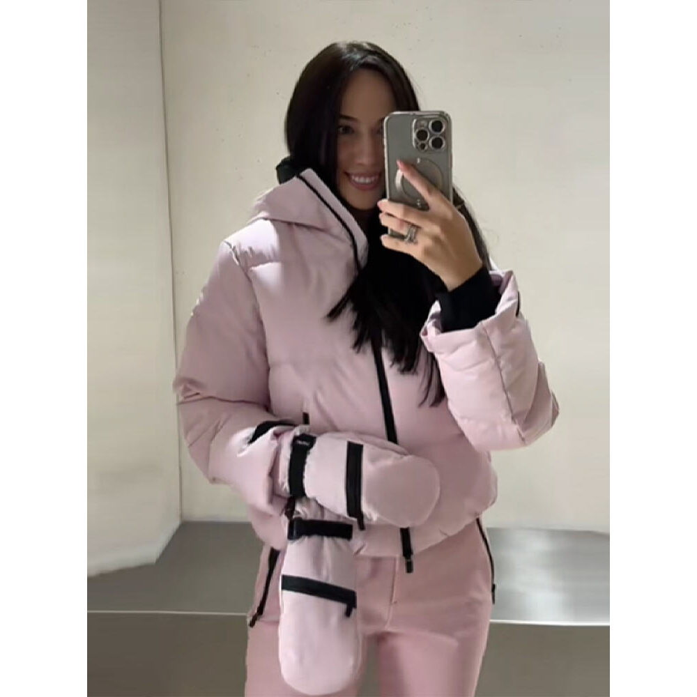 Skianzug Damen Rosa, Daunenjacke und Skihose einzeln oder als Set